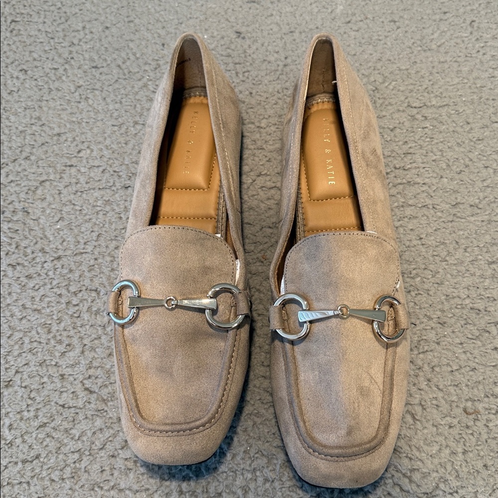 Kelly & Katie Taupe Suede Horsebit Loafers – Classic Slip-On size 9 1/2M